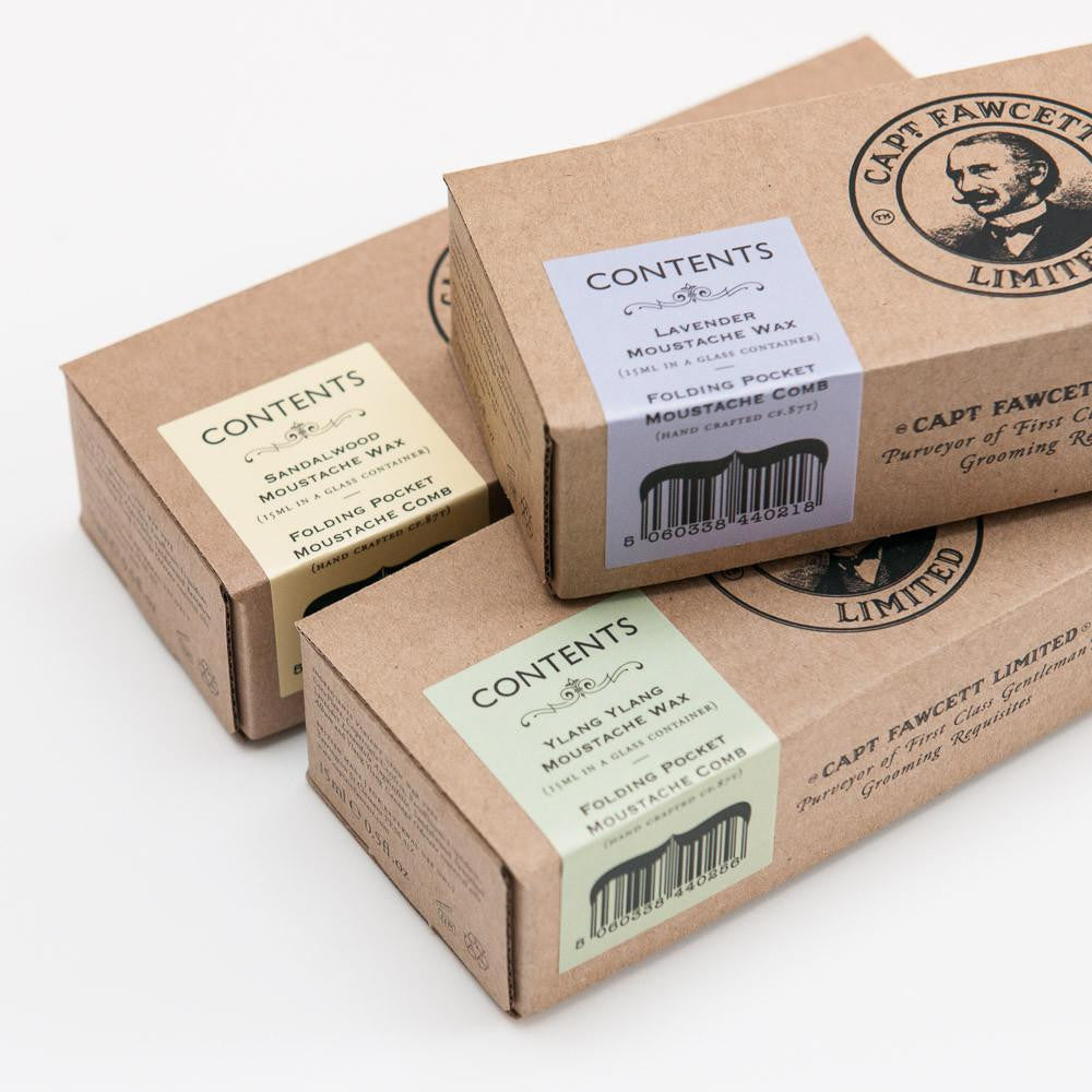 Captain Fawcett Mo Wax & Moustache Comb Lavender (6671)