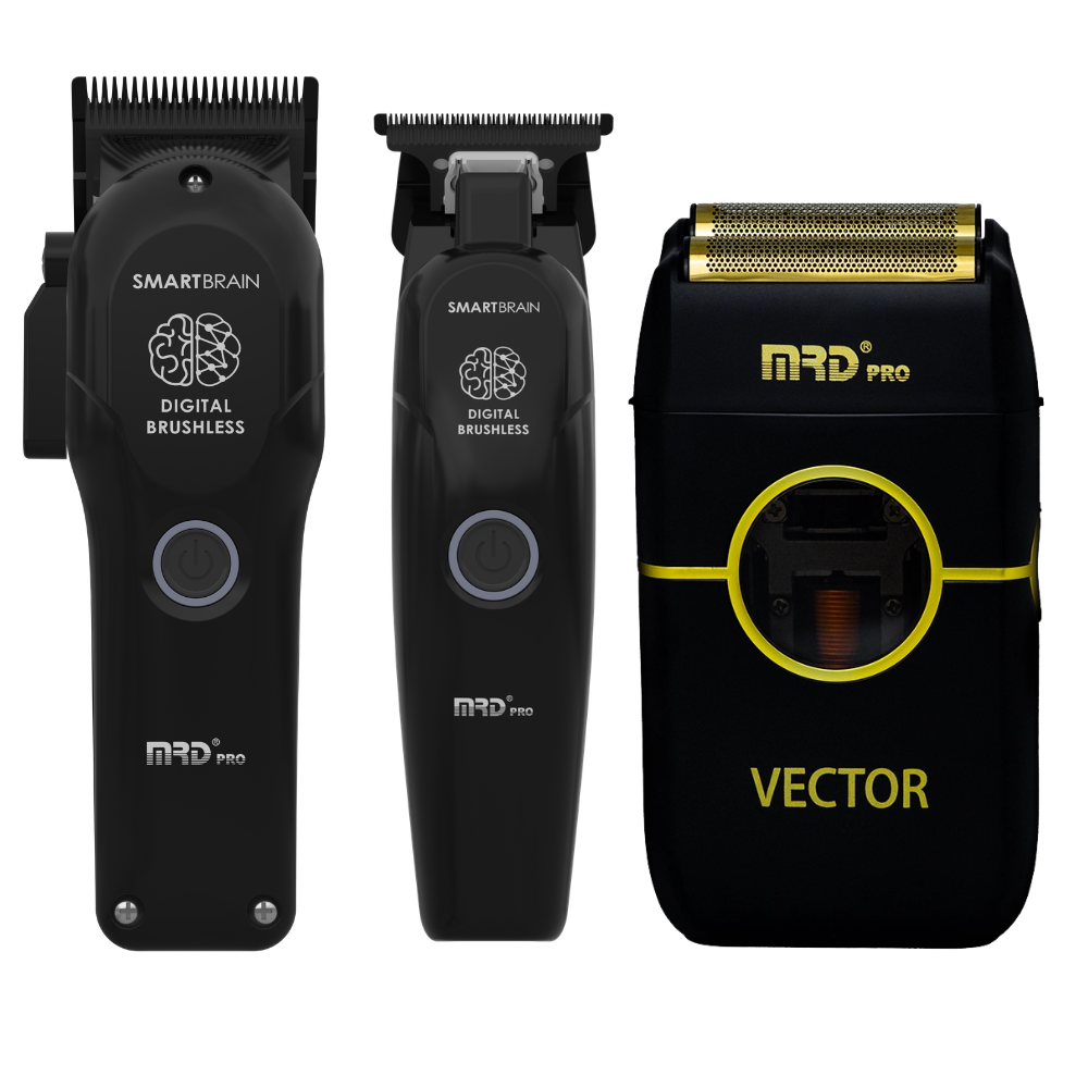MRD Pro Smart Brain Precision Clipper, Trimmer and Vector Foil Shaver - Black