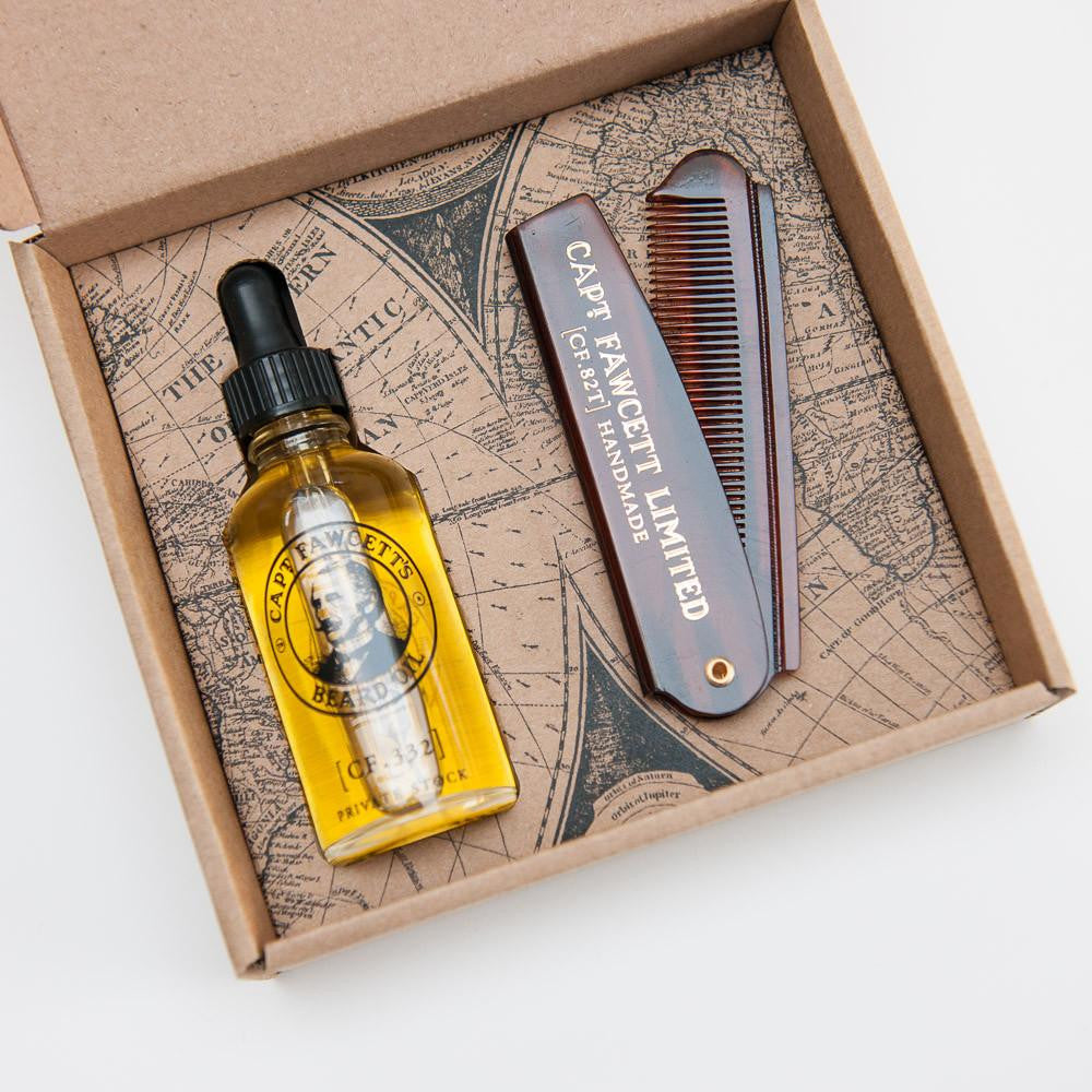 Captain Fawcett Beard Oil & Pocket Beard Comb   (6670)