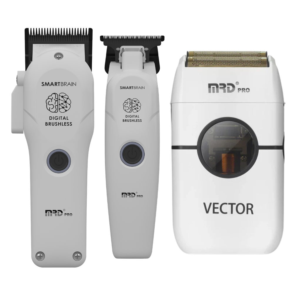 MRD Pro Smart Brain Precision Clipper, Trimmer and Vector Foil Shaver - White