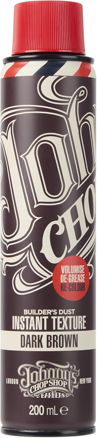 Johnny's Chop Shop Builders Dust Texturising Spray 200ml - Dark Brown