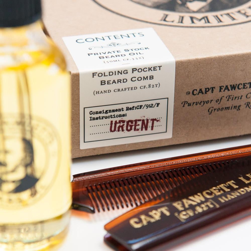 Captain Fawcett Beard Oil & Pocket Beard Comb   (6670)