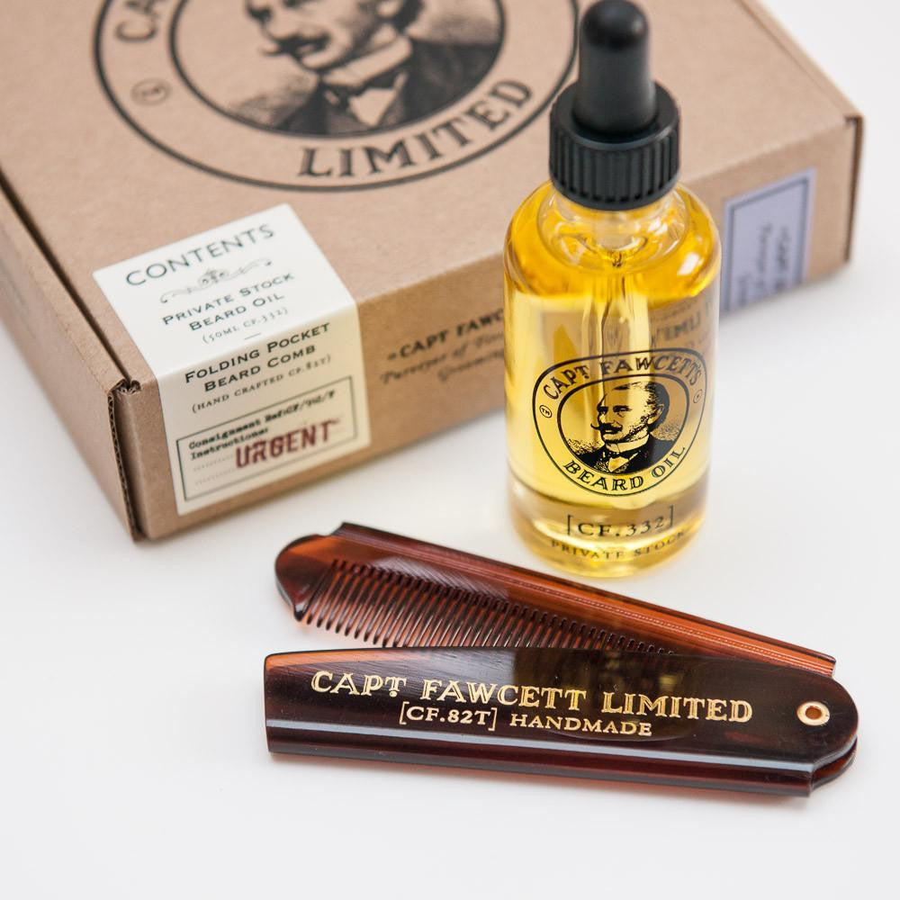 Captain Fawcett Beard Oil & Pocket Beard Comb   (6670)